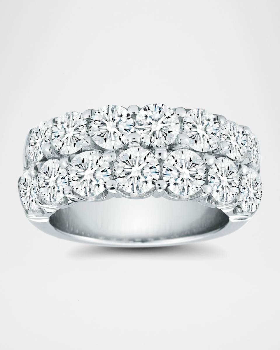 18K White Gold Diamond Band Ring, Size 6.75, 4.90tcw